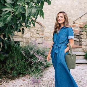 Who What Wear Maxi Button Up Denim Dress Size Small